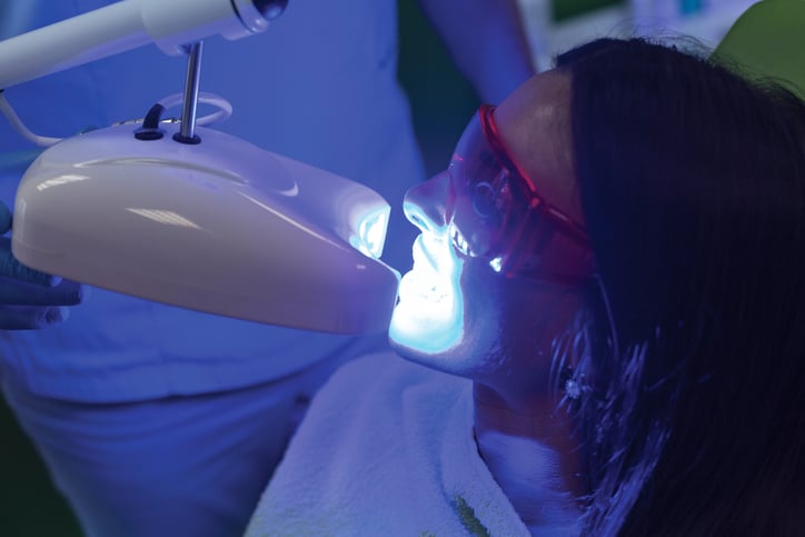 Laser teeth whitening procedure